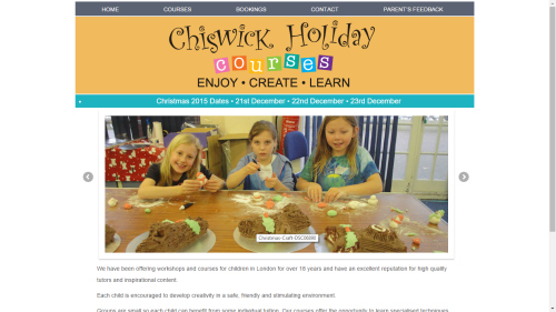 custom WordPress theme for Chiswick Holiday courses